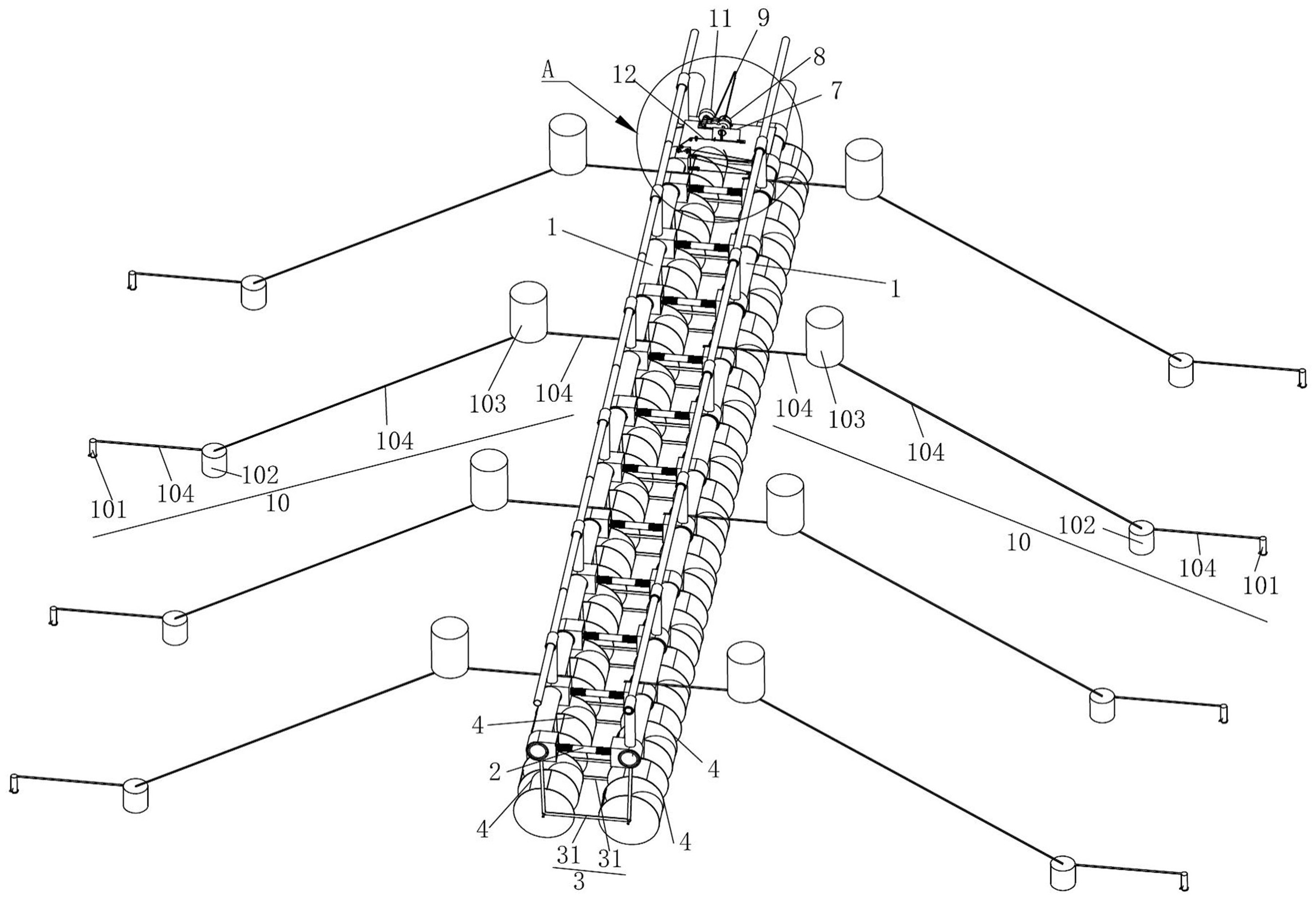 一种柔性的浮式防波堤