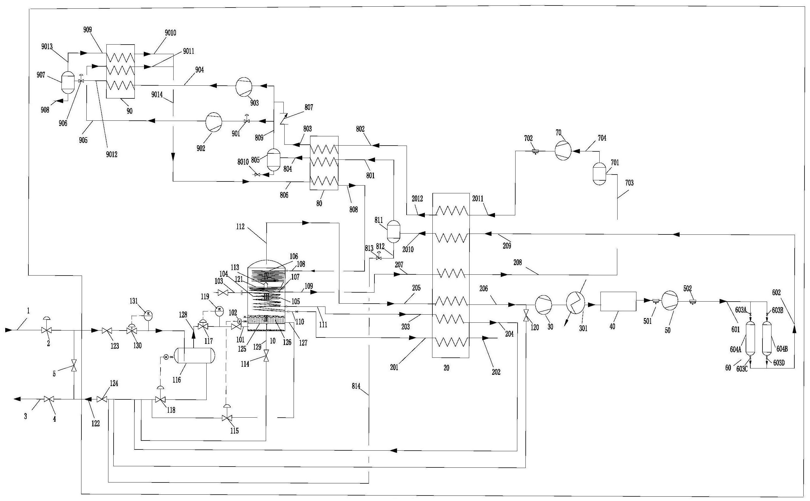 系统及方法,系统设于原液化天然气出冷箱的节流阀后的手阀旁通管道上