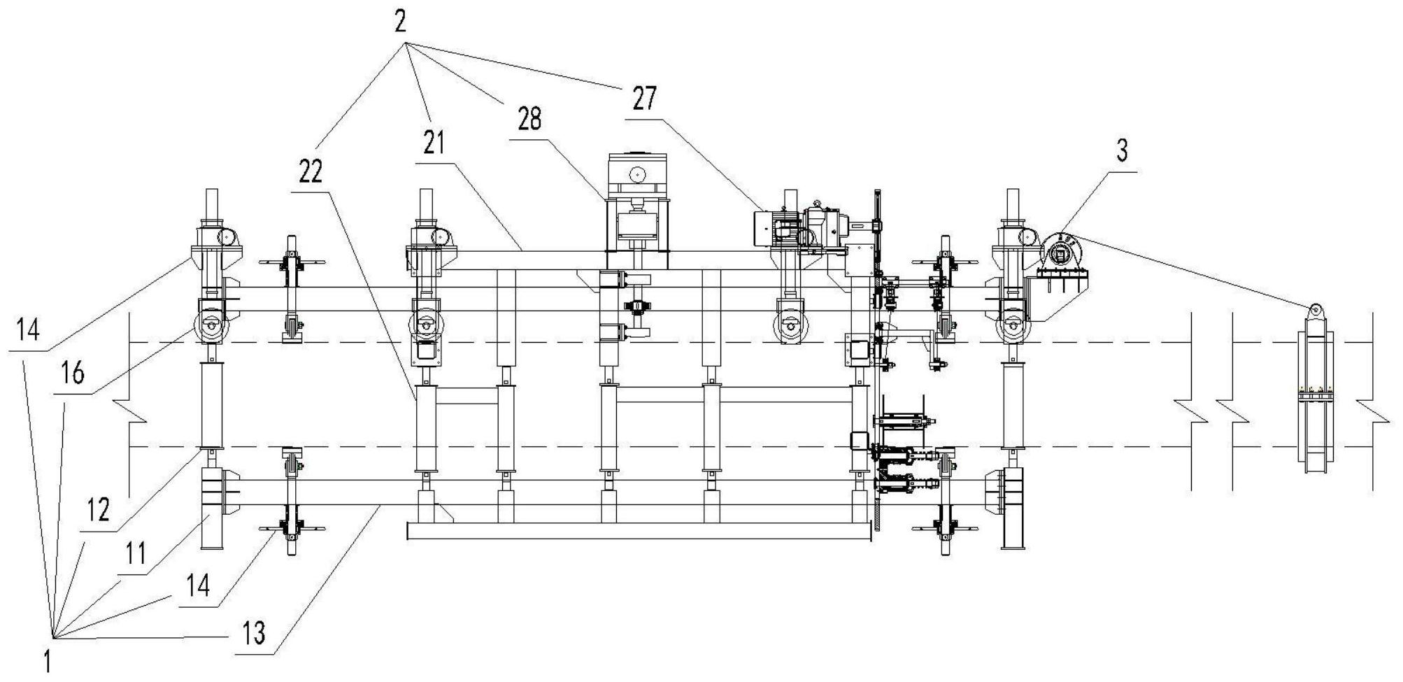 一种应用于四主缆整体式索夹悬索桥主缆缠丝的缠丝机