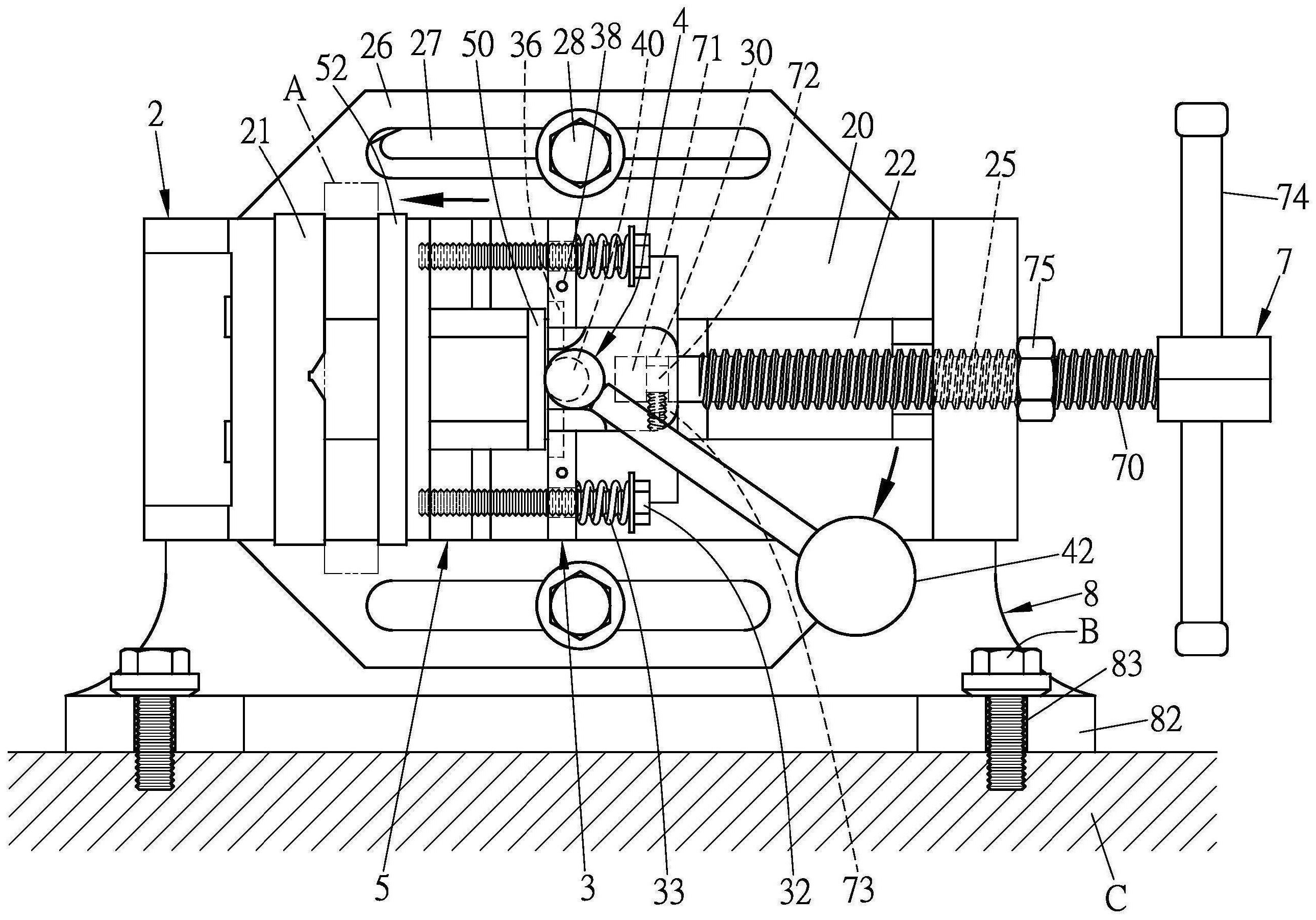直立式虎钳结构