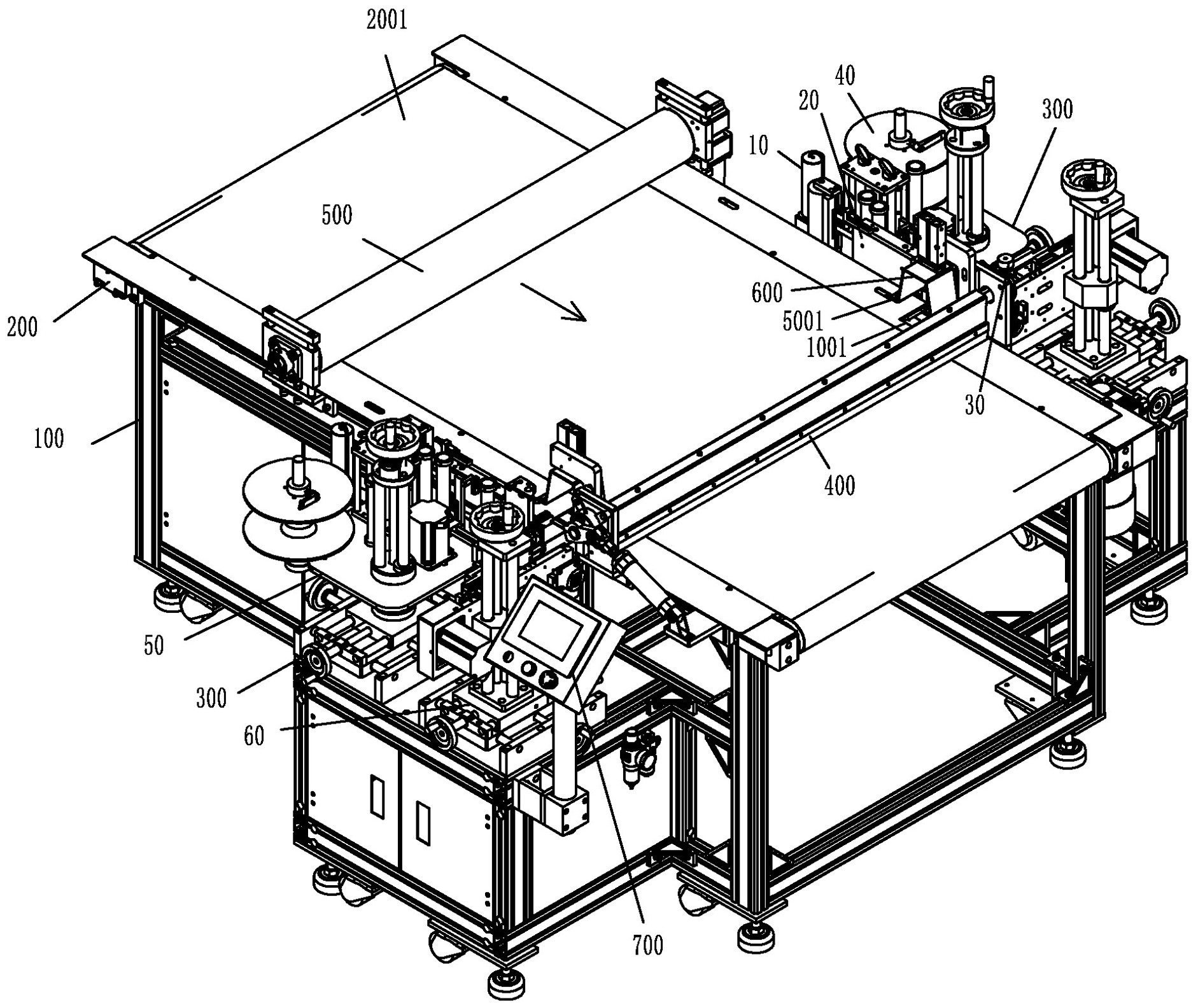 cn112896700a_一种用于基材腰际贴标的贴标机