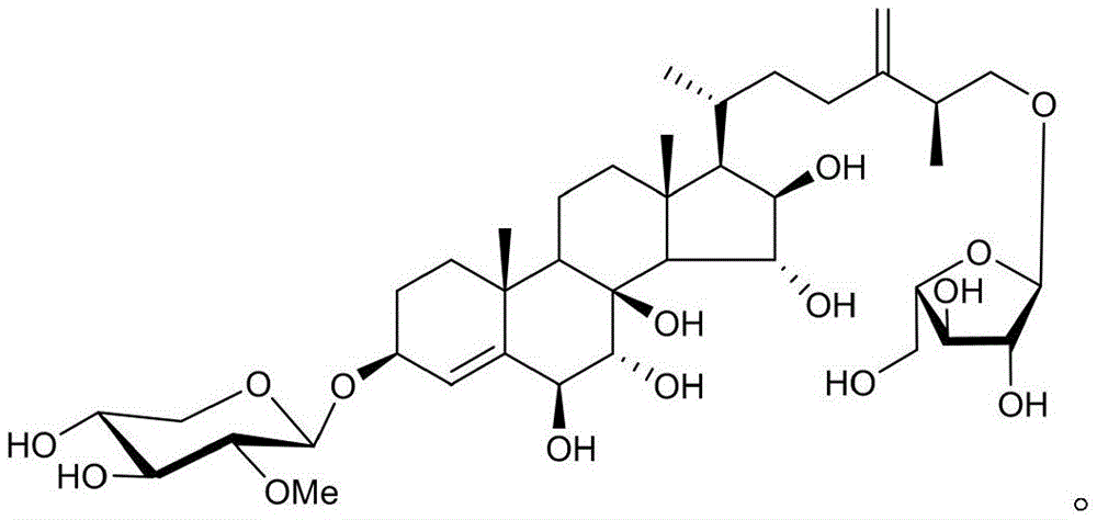 物及用途,该多羟基甾体皂苷类化合物分子式为c39h64o15,化学结构式为