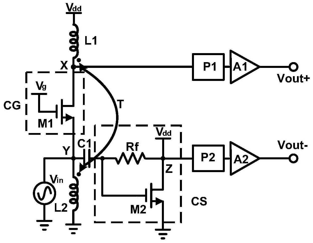 一种低噪声放大器的双路噪声抵消电路