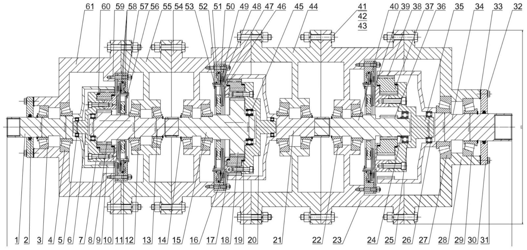 一种双态双内啮合行星齿轮变速器结构