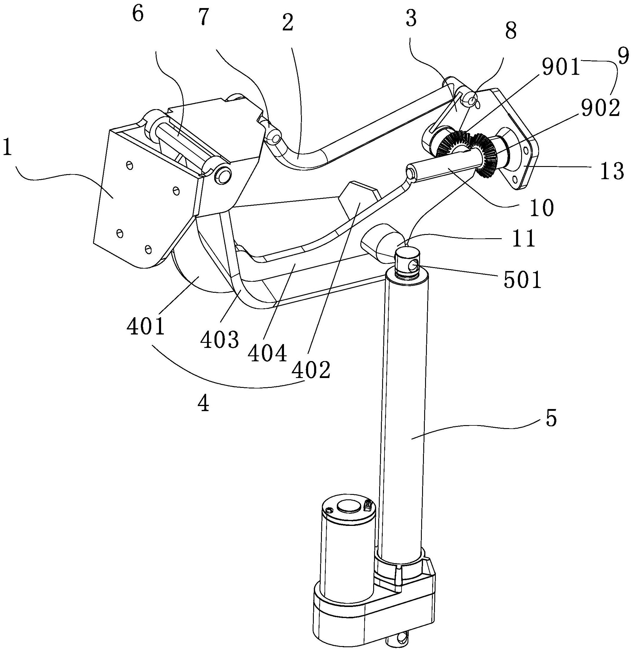 一种多连杆蝴蝶式车门开启机构