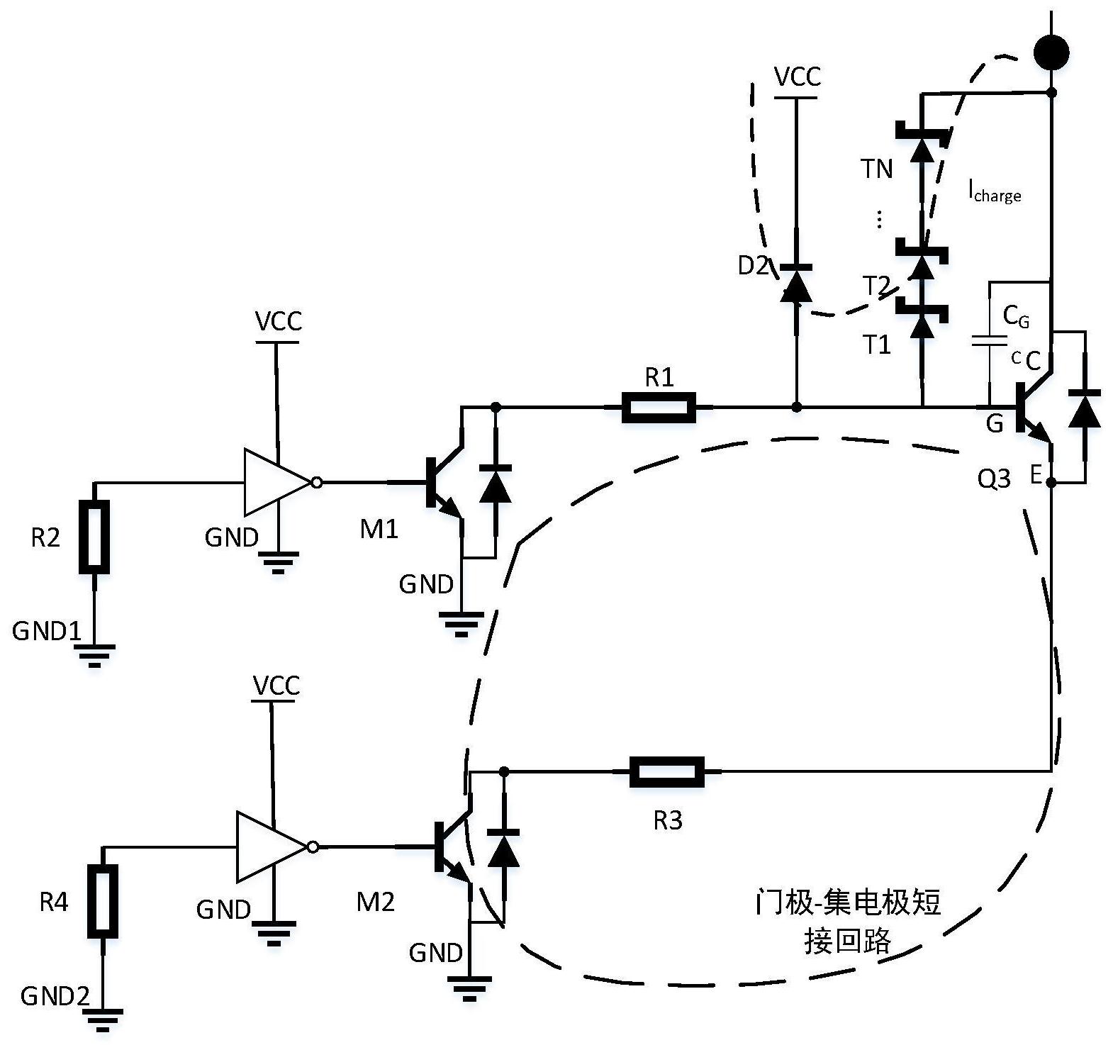 一种应用于igbt驱动控制的门极电压无源限幅电路