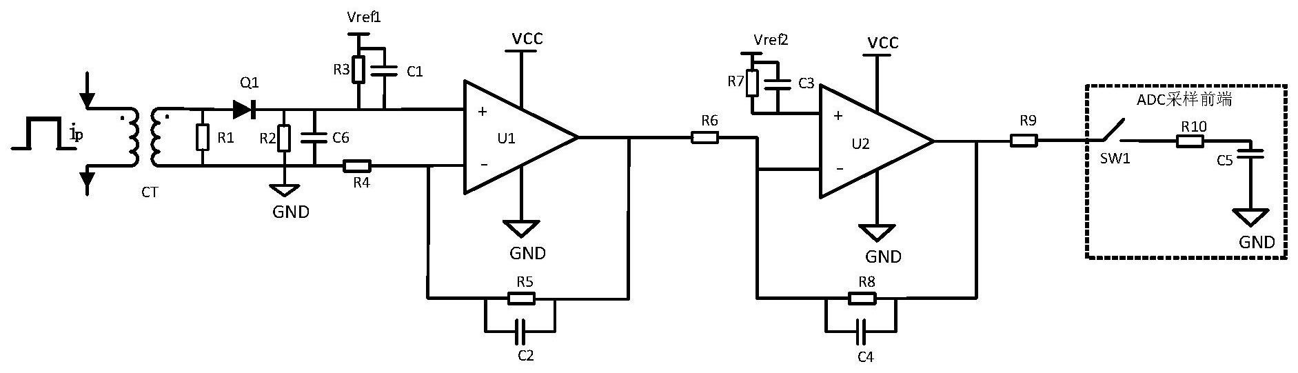 一种基于ct采样的脉冲电流采样电路