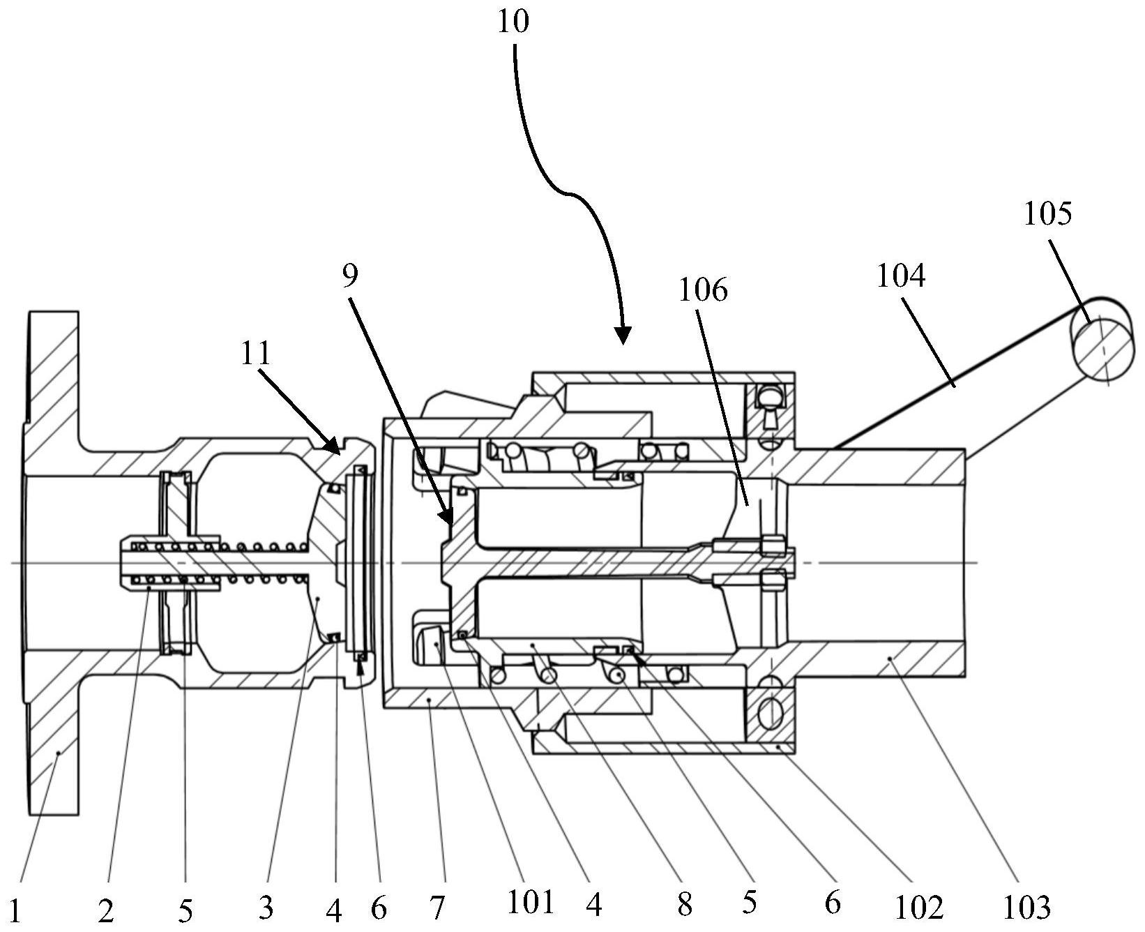 一种用于lng汽车罐车装卸的干式快速接头