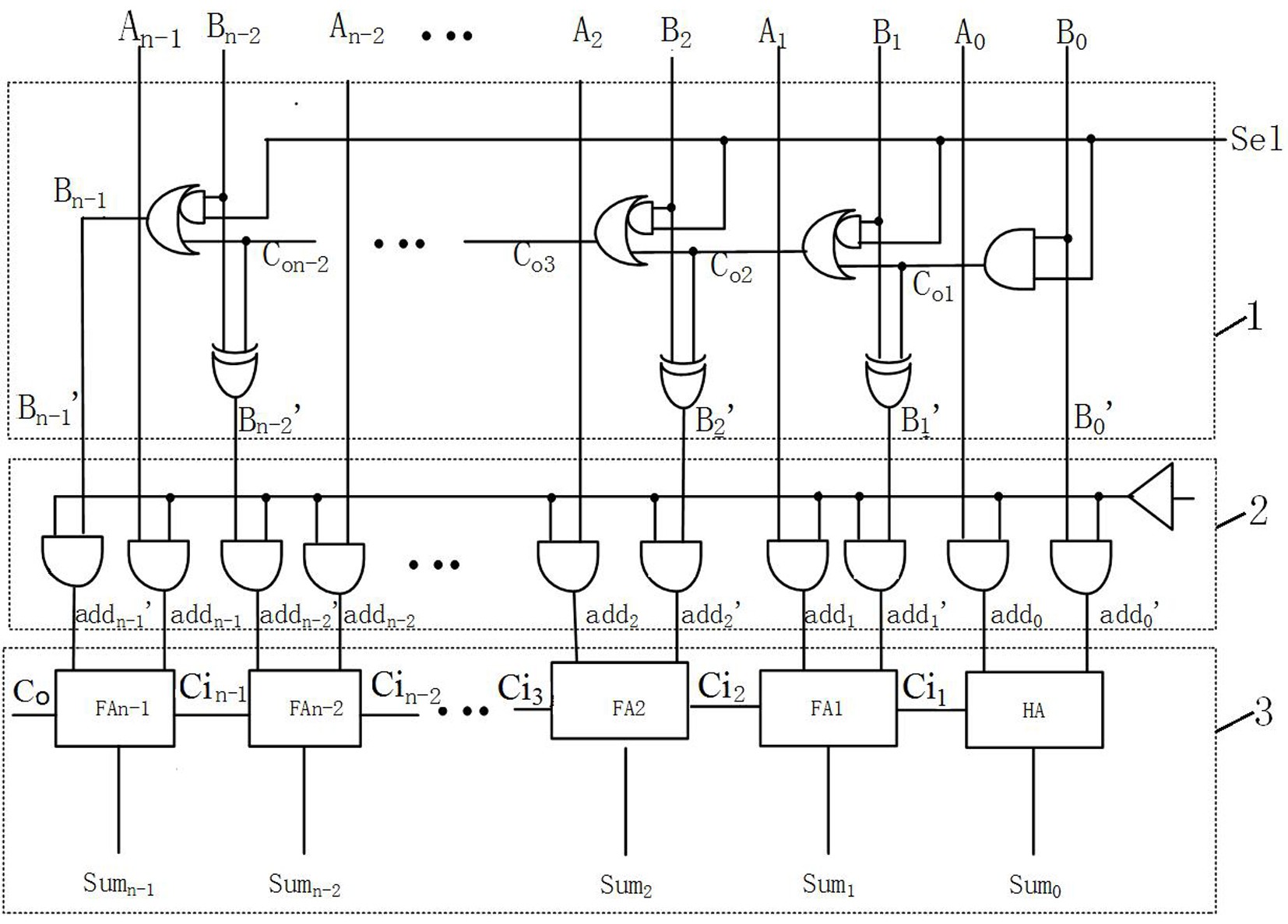 二进制加法器电路图图片