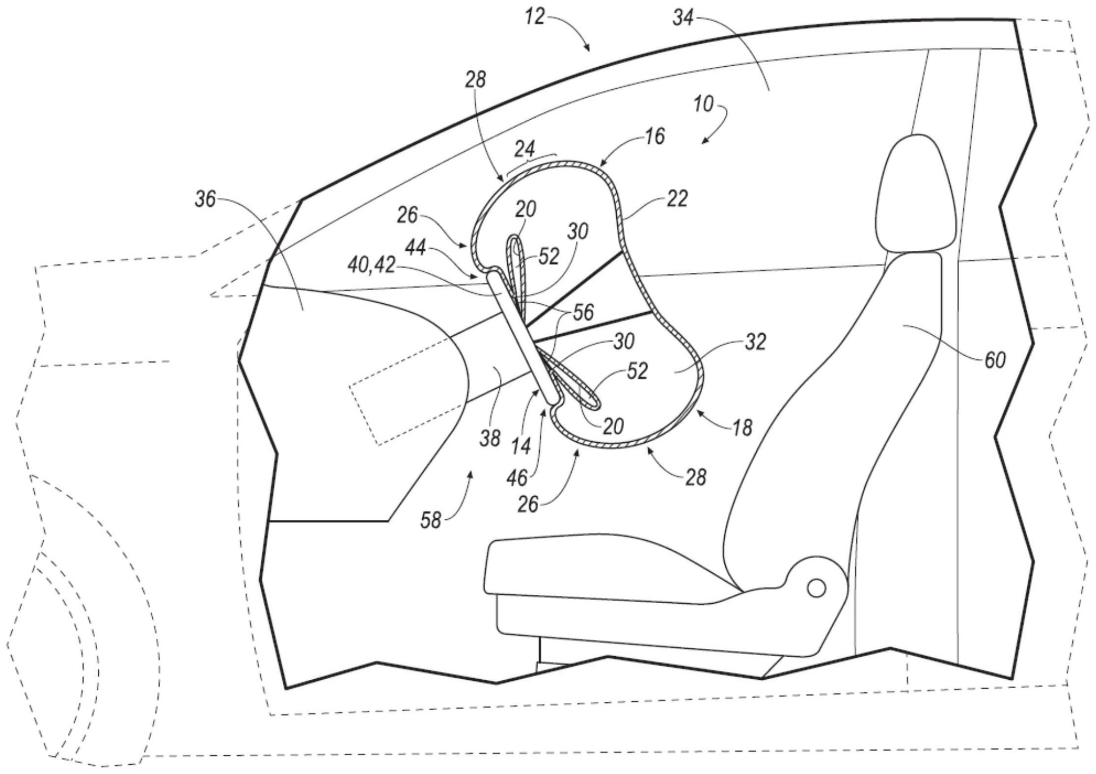 具有邻近后面板的延伸部的驾驶员安全气囊