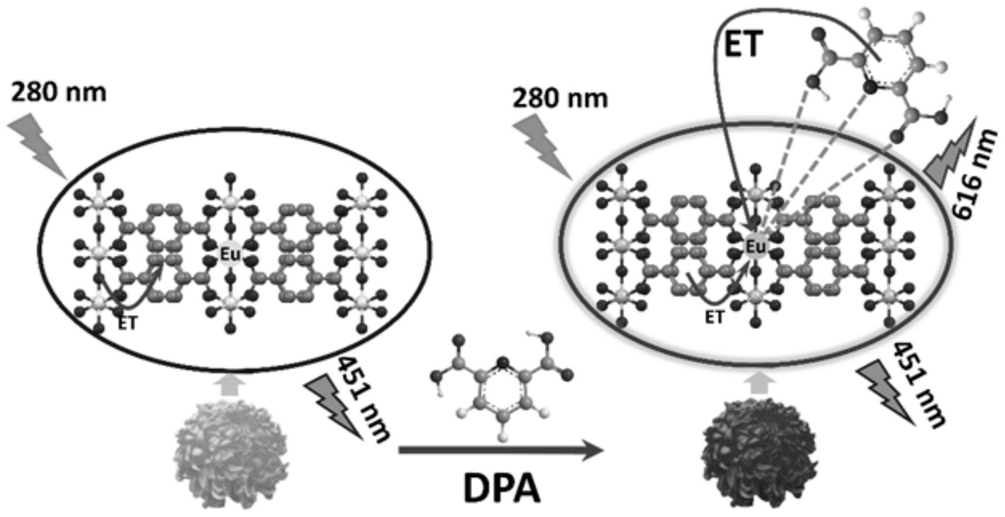 一种eu-mof纳米荧光探针及其制备方法和在检测炭疽生物标志物中的应用