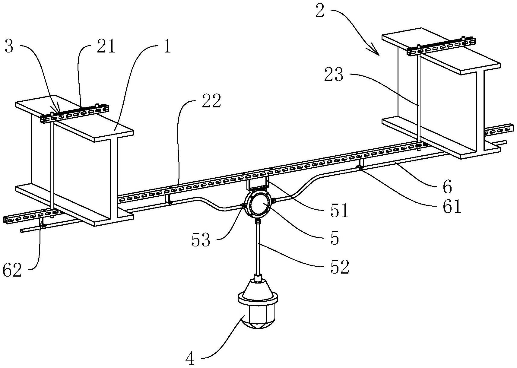 一种钢结构厂房高空防爆灯具安装结构及其安装方法