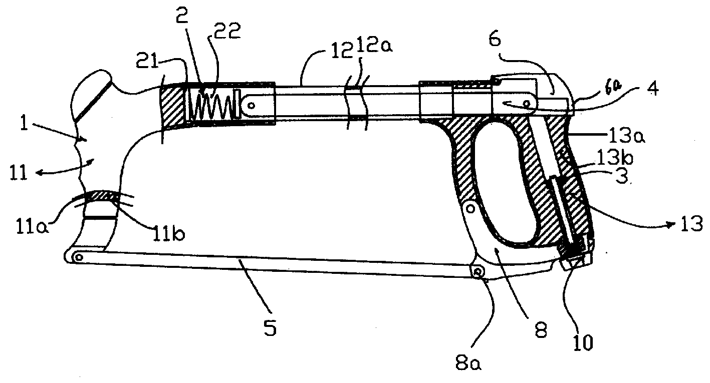 一种即时更换锯条的手锯