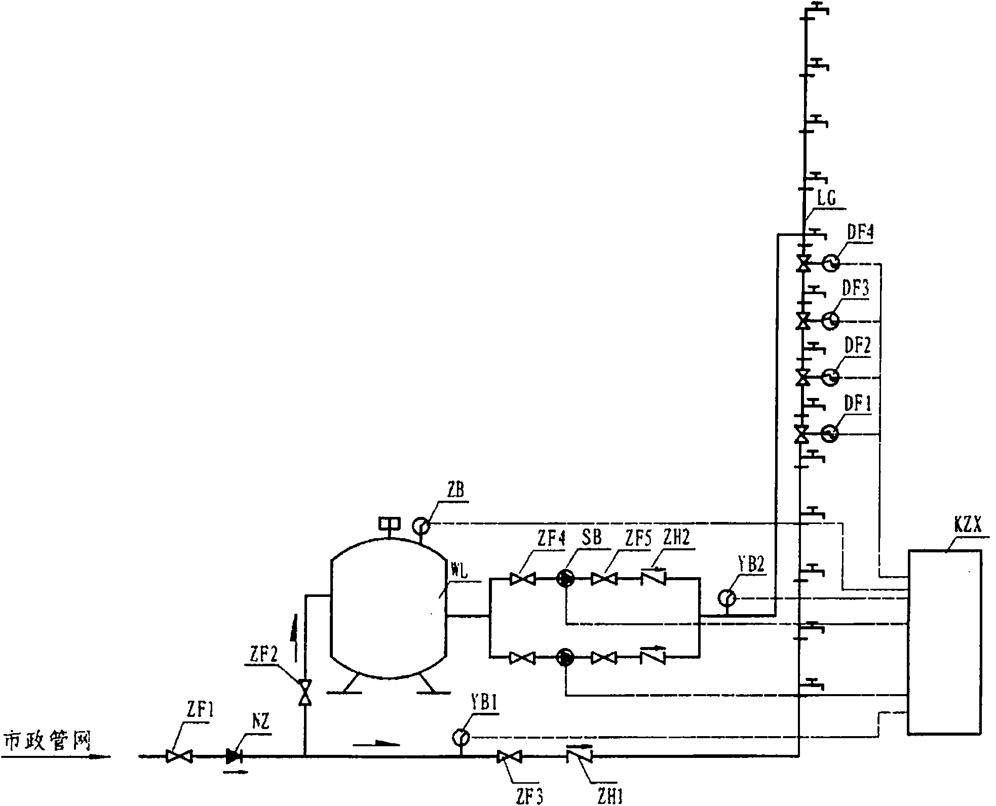 一种动态管网叠压供水系统