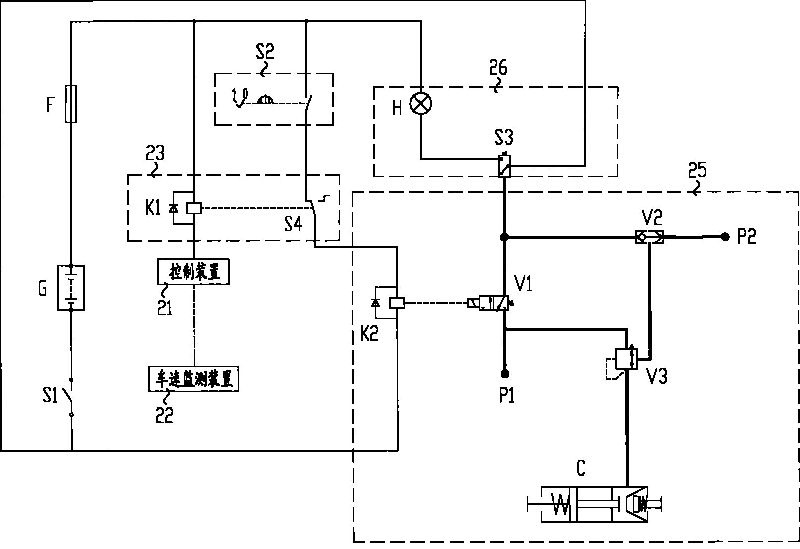 鉸接式正面吊運起重機及其運行控制系統