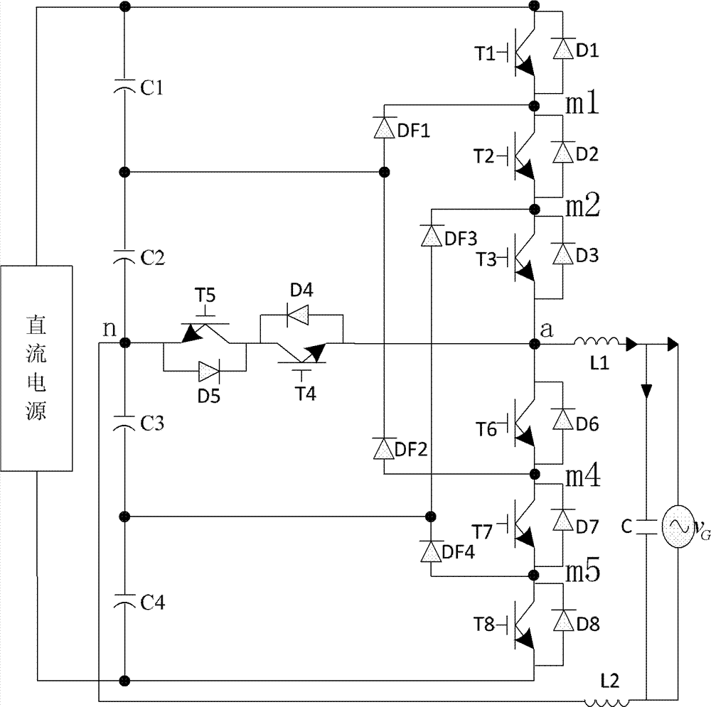 cn102427308b_一種單相半橋五電平逆變器及其應用電路有效