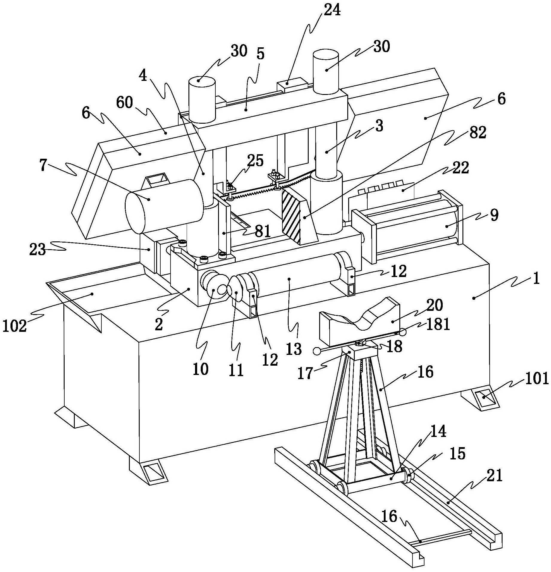双立柱金属带锯床送料装置
