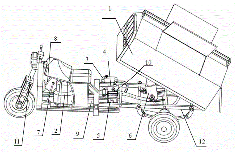 三轮液压自卸式垃圾清运车