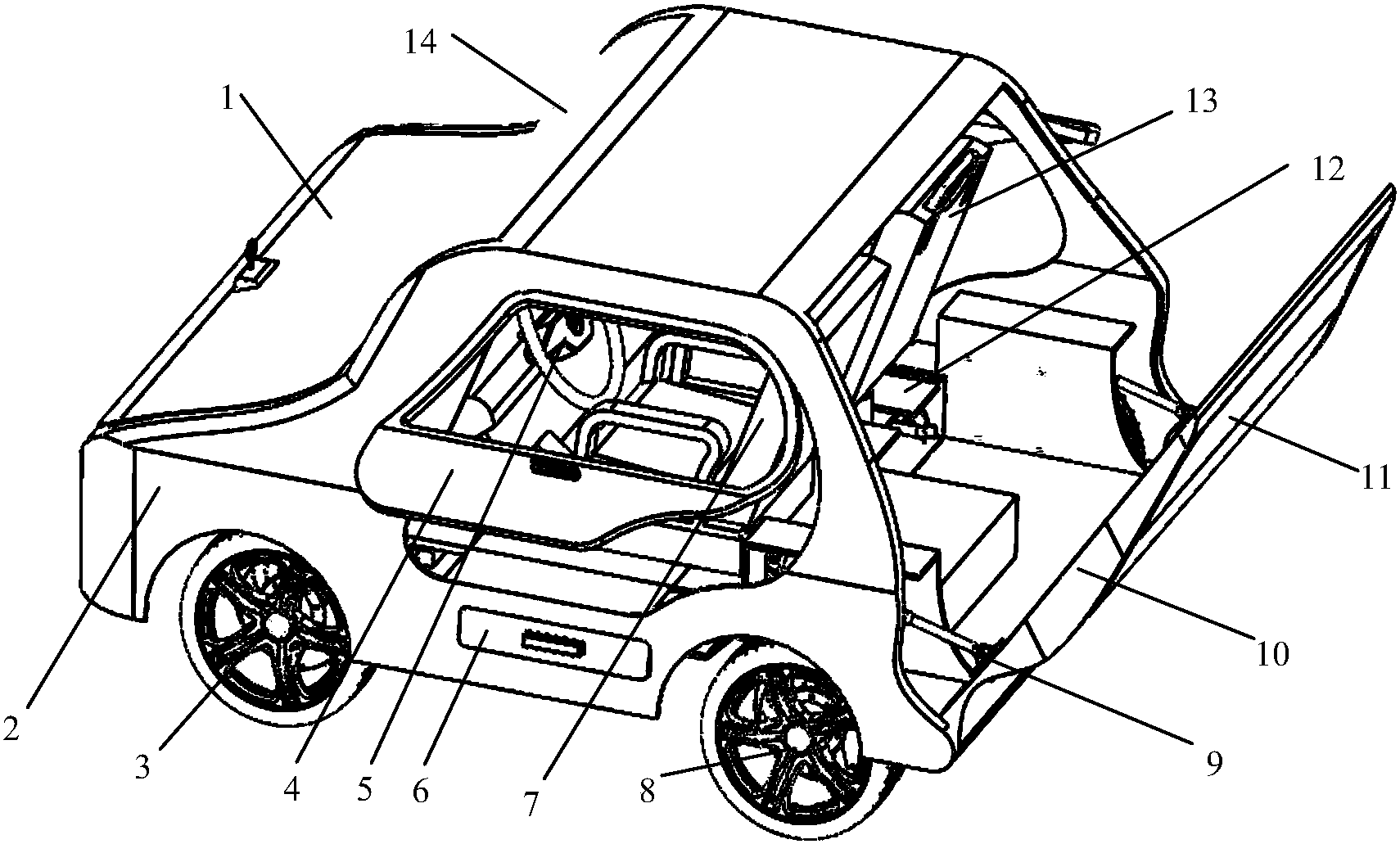 cn104648562b_一种副座椅可移式多用途四轮电动车失效