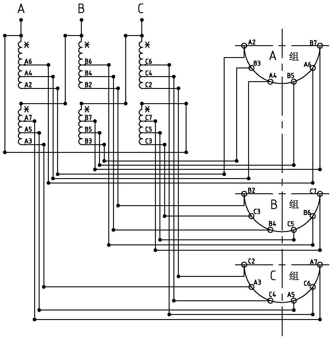 移相变压器接线原理图图片