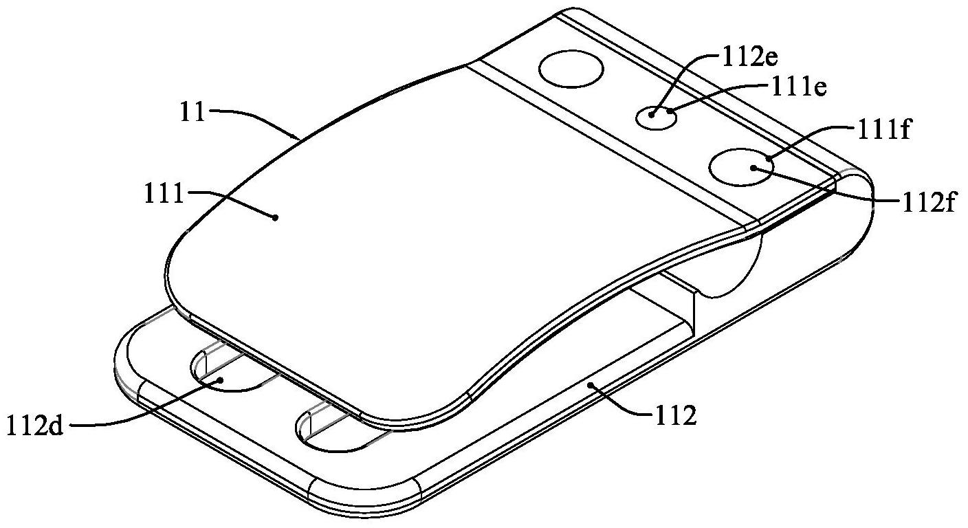 夹本体固连的电连接头,所述电极夹本体具有一第一夹板和一第二夹板,所