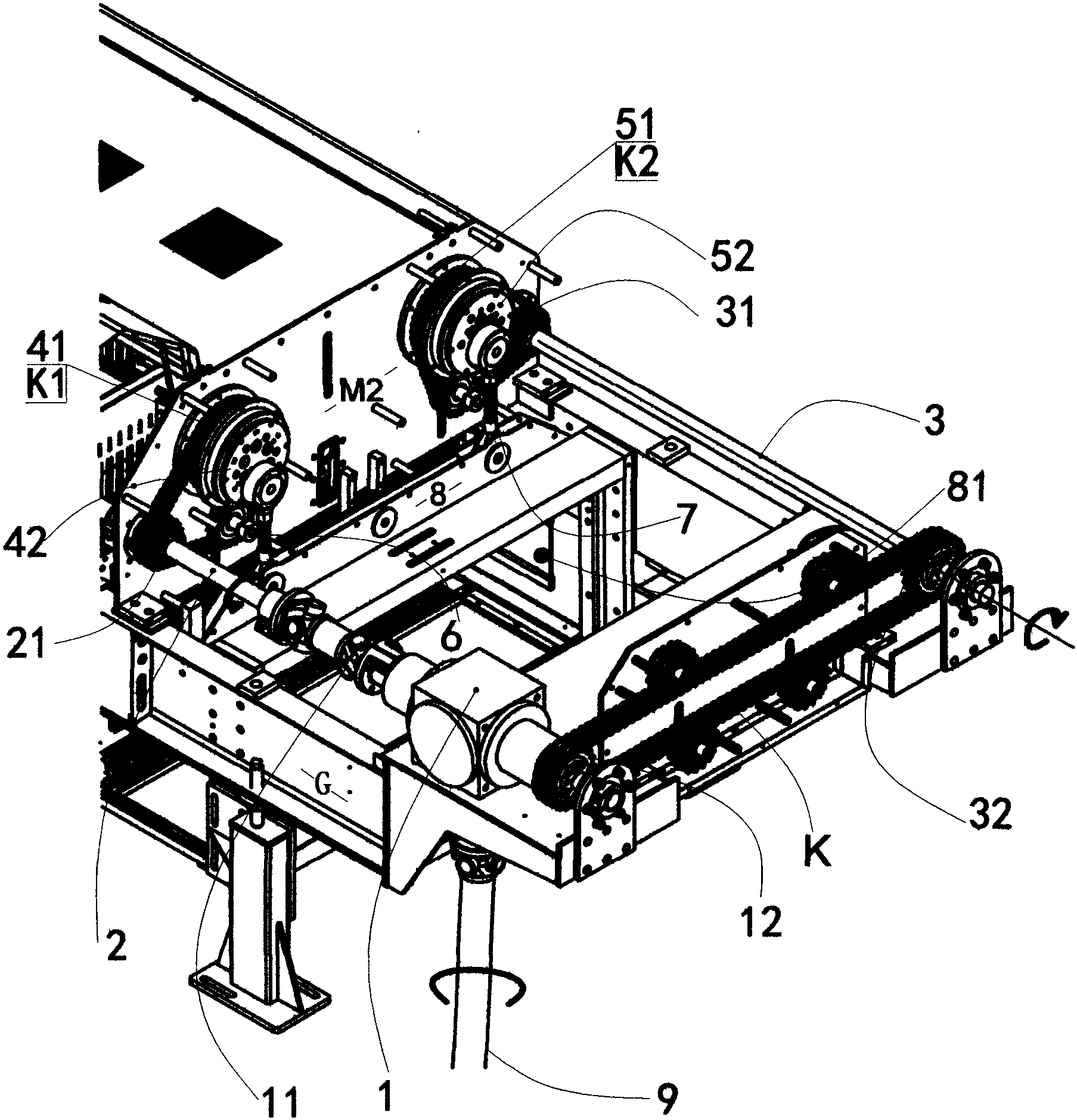 大针数提花开口的传动机构