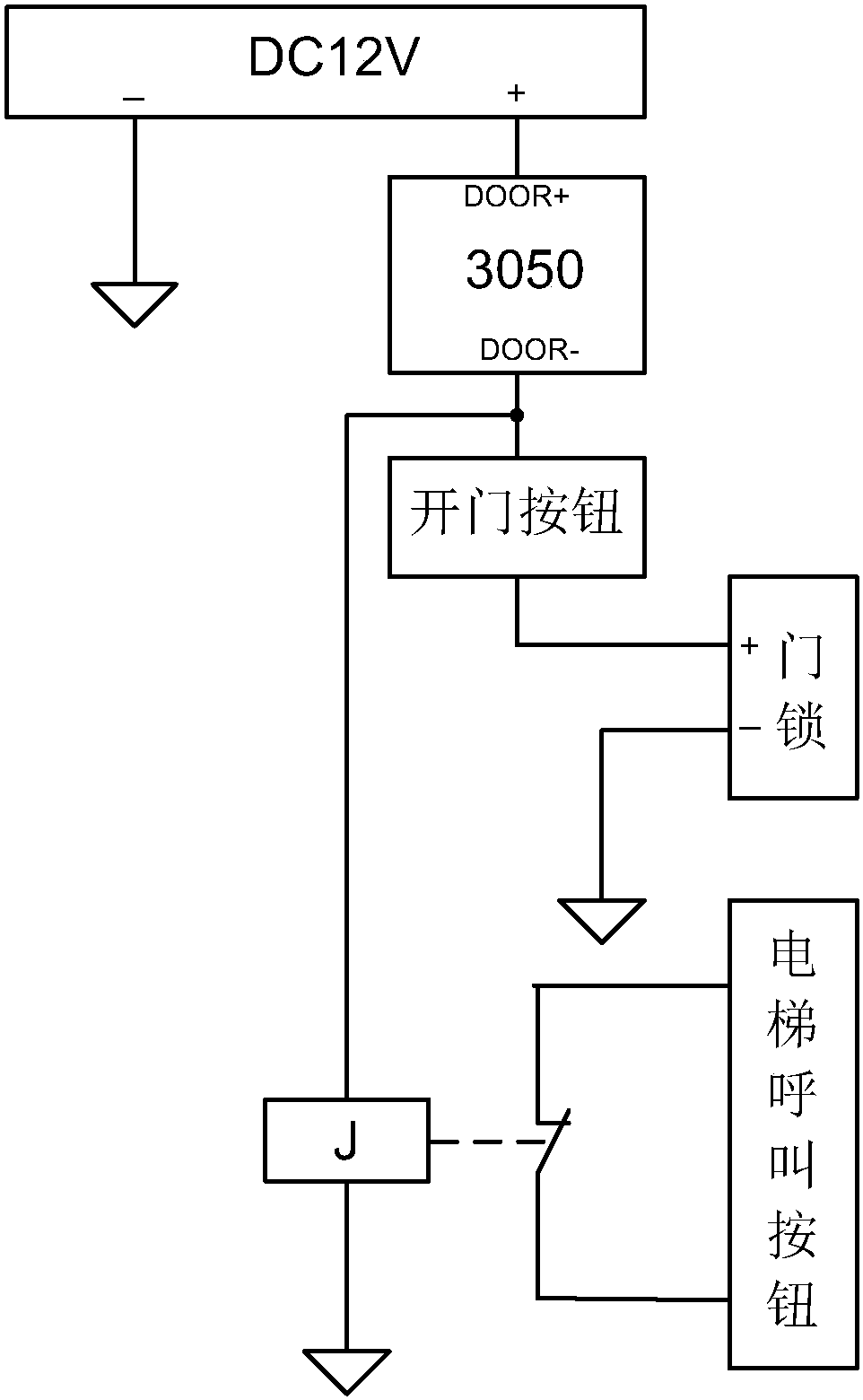 一种出入口门口机刷卡开门并呼叫电梯的电路及实现方法