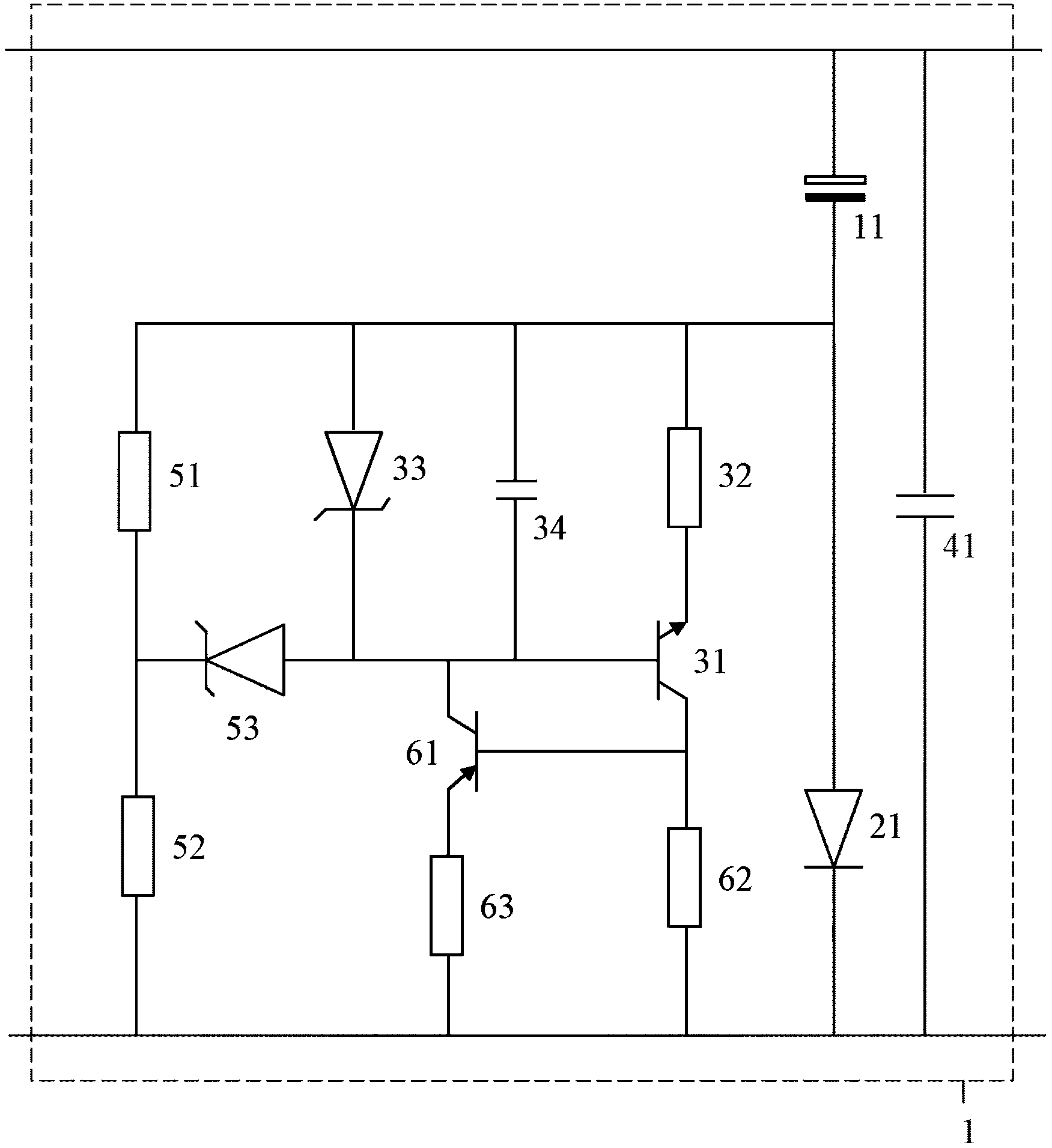 具有受控放電電流的用於二極管橋式整流器的緩衝電容器