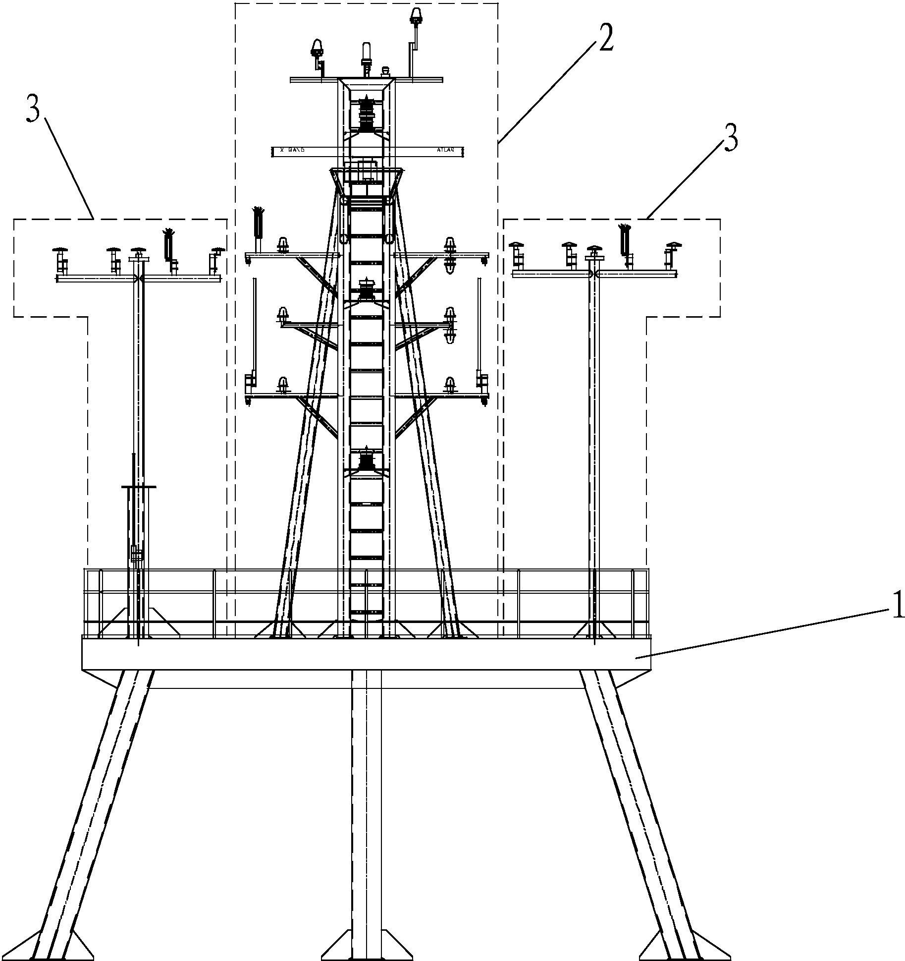 一种带独立辅桅的双翼式雷达桅结构