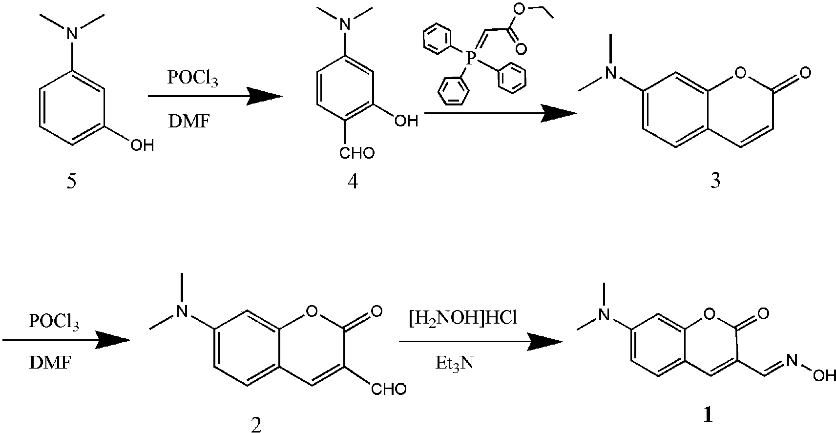 基于香豆素对no2的荧光淬灭效应的荧光探针及其制备方法和应用