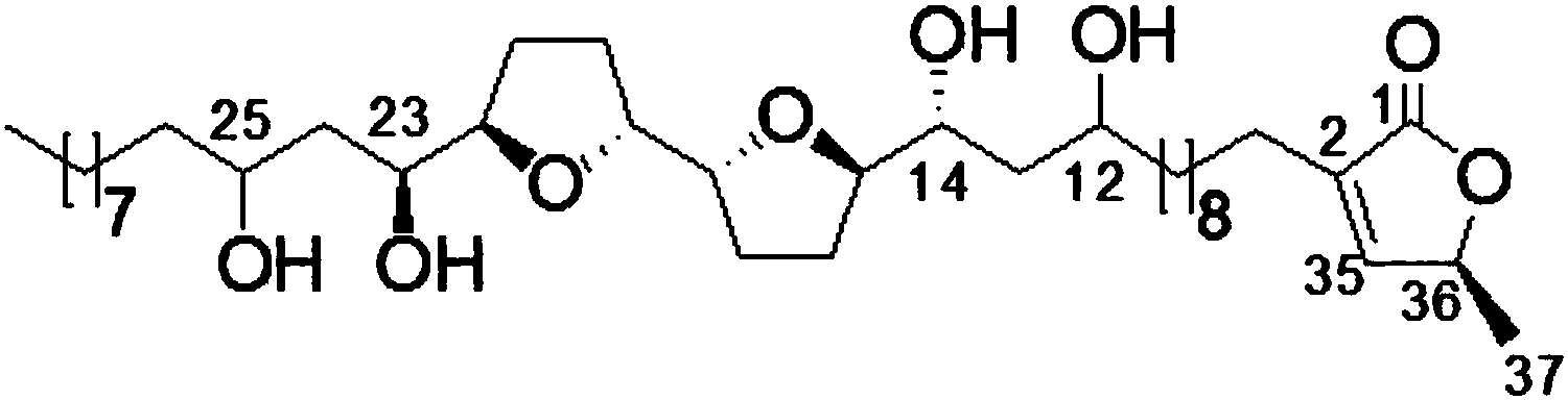 cn106749124b_具有抗肿瘤活性的邻双四氢呋喃型番荔枝内酯类化合物