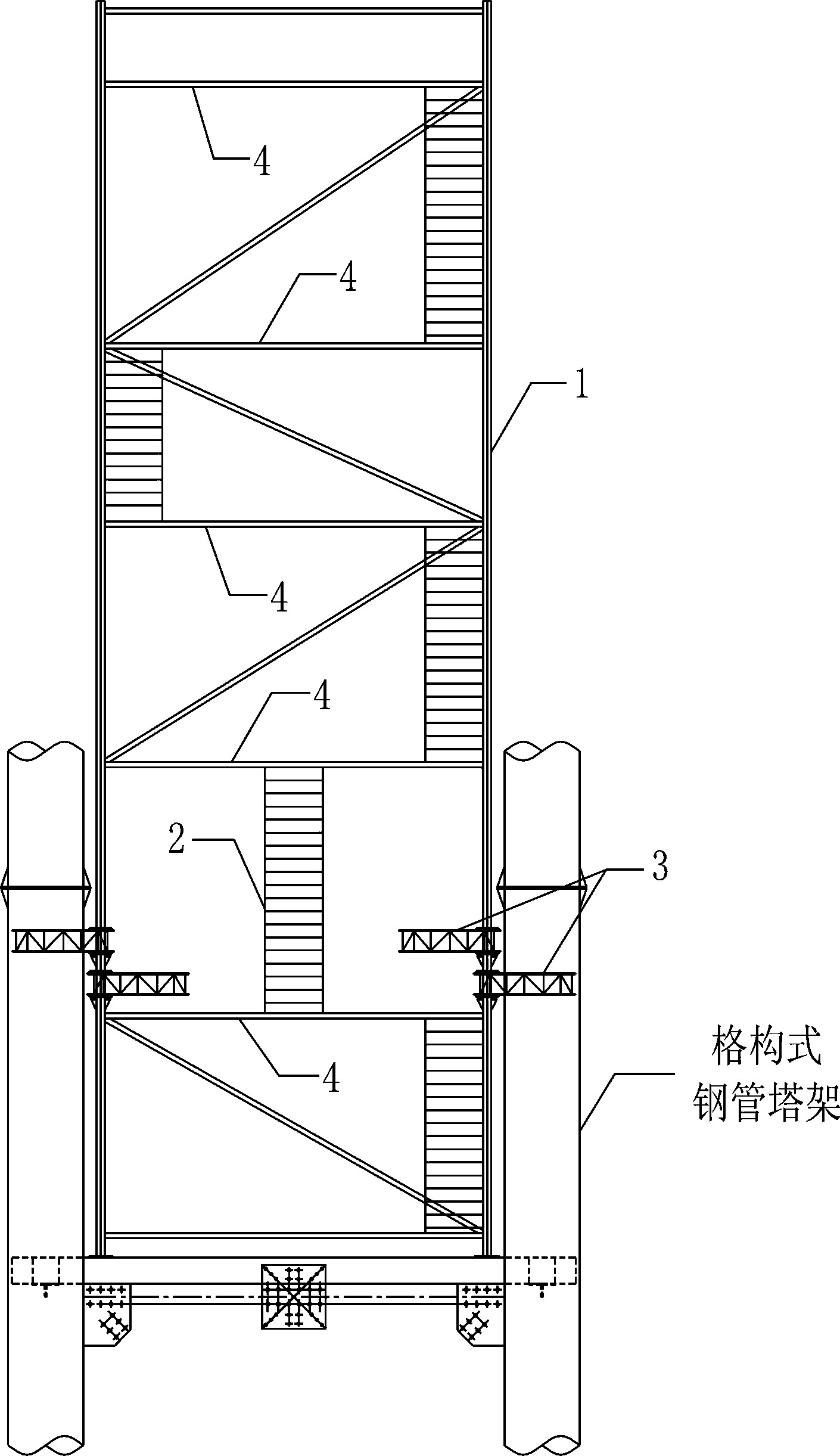 cn106758862b_格構式鋼管塔架安,拆平臺有效