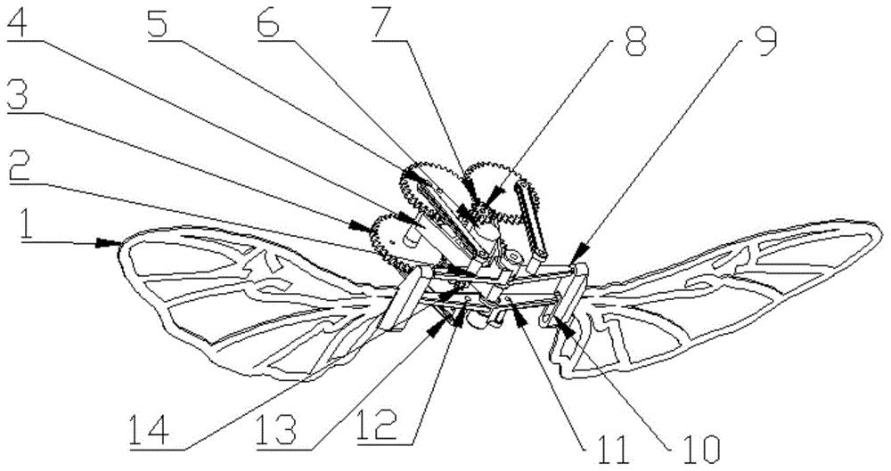 本发明公开了一种多层微型仿生扑翼飞行器,属于机械设计领域