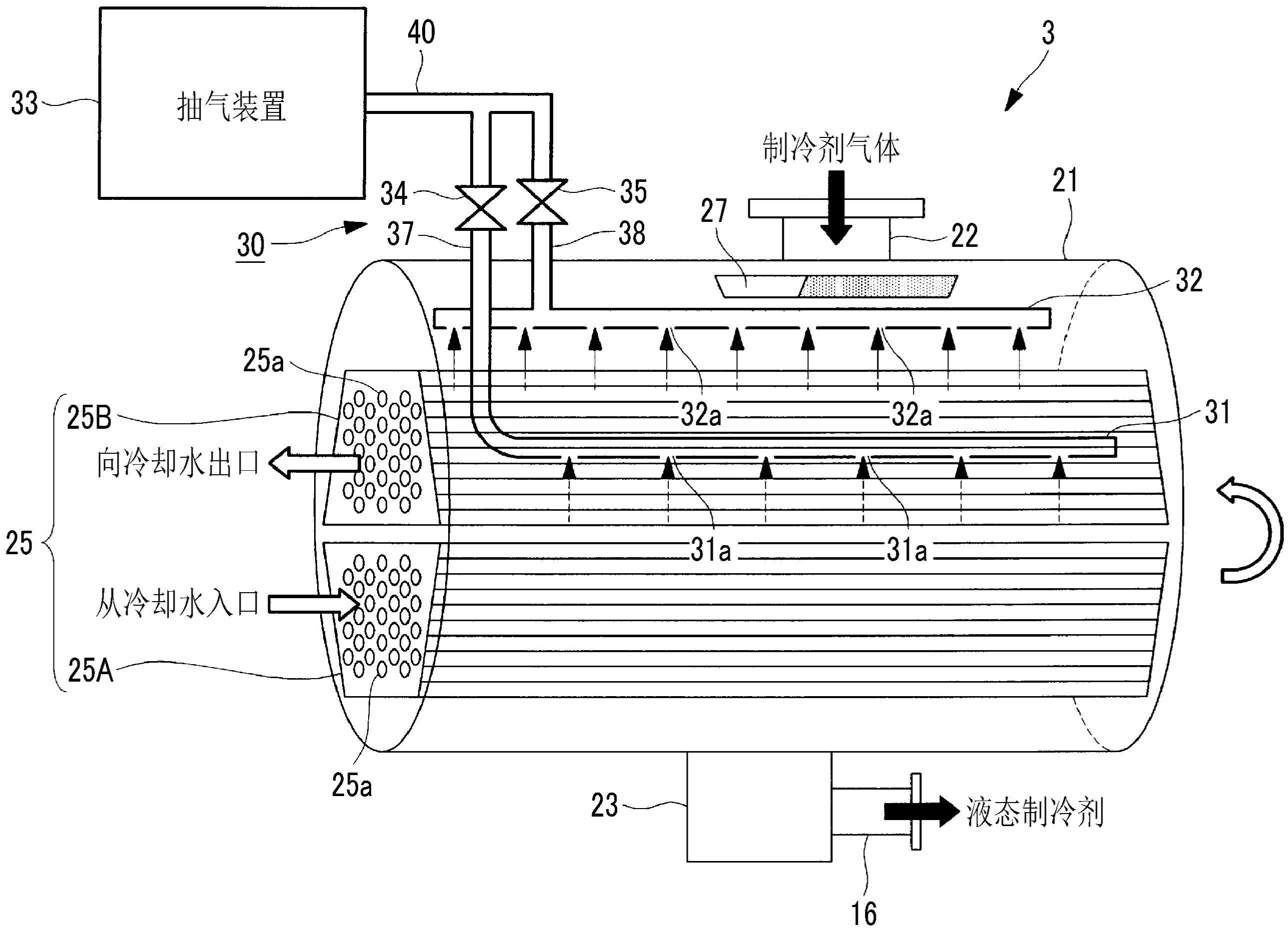 冷凝器及具备该冷凝器的涡轮制冷装置