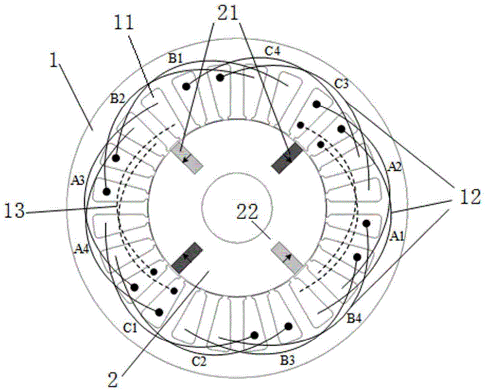 cn109951038b_双边励磁型切向磁钢混合励磁无刷电机有效
