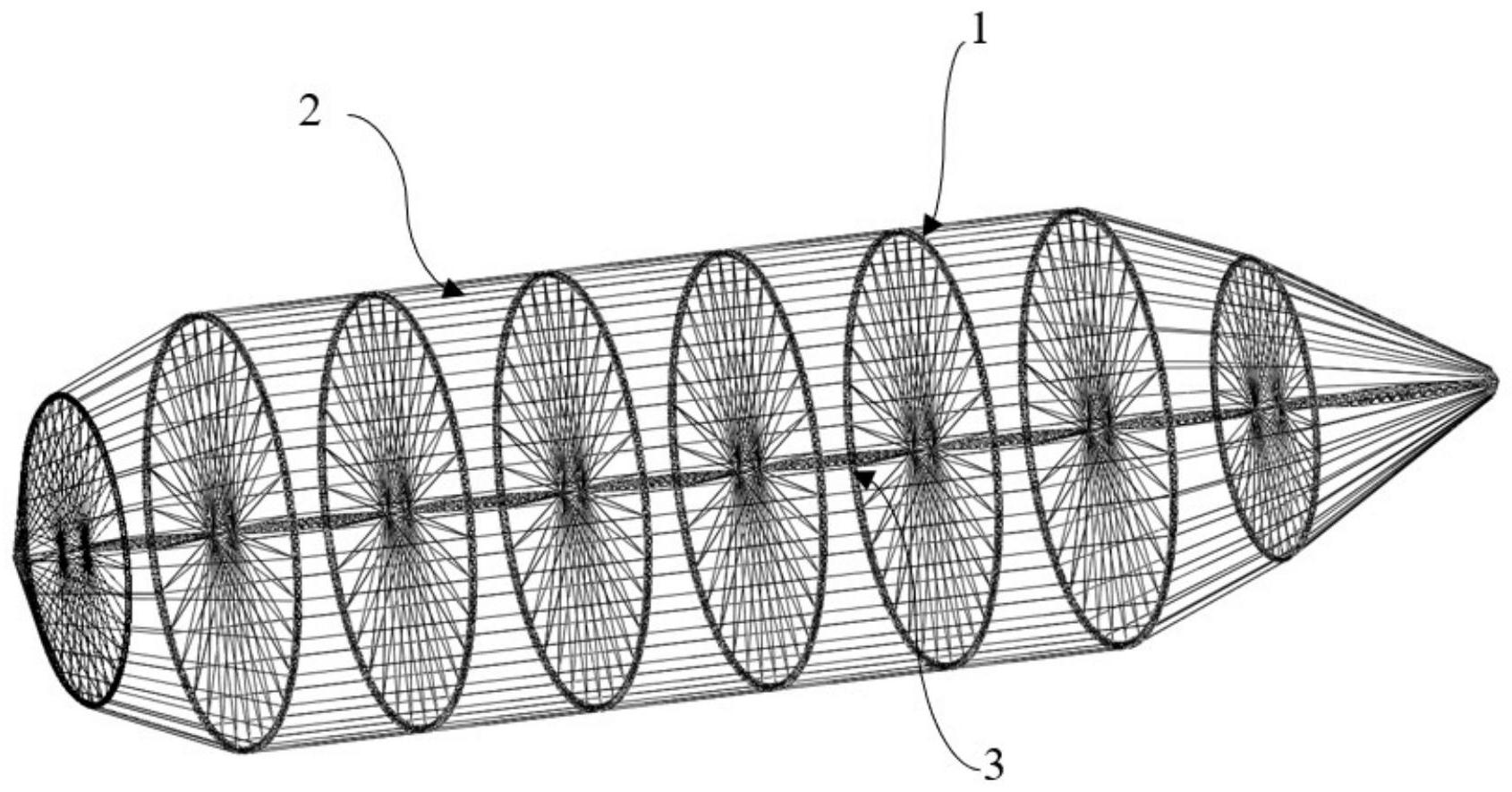 一种压杆接触型张拉整体结构与集成及张力施加方法