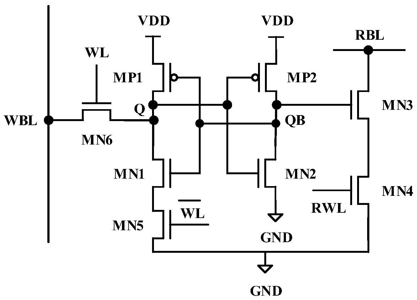 cn110277120b_一种在低压下提升读写稳定性的单端8管sram存储单元电路
