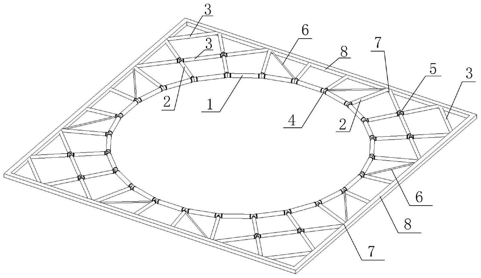 一种用于深基坑支护的装配式环形钢结构内支撑结构体系及设计方法