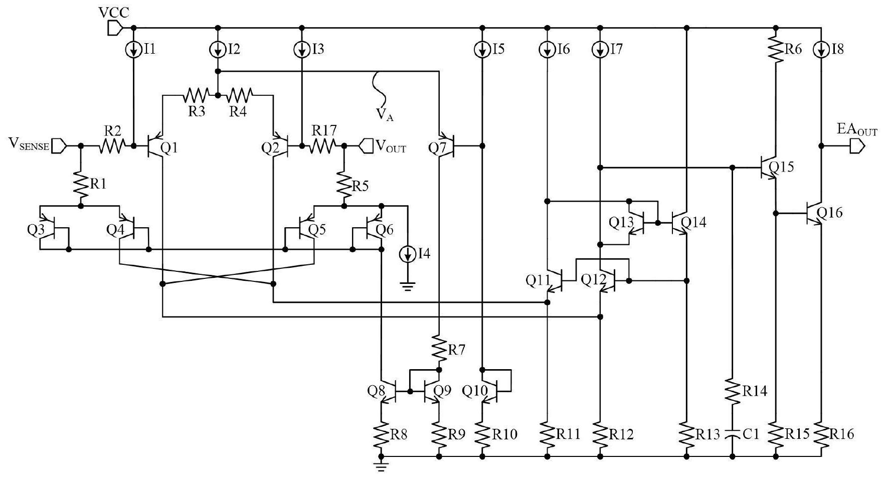一种高压宽输入范围电流采样运放电路