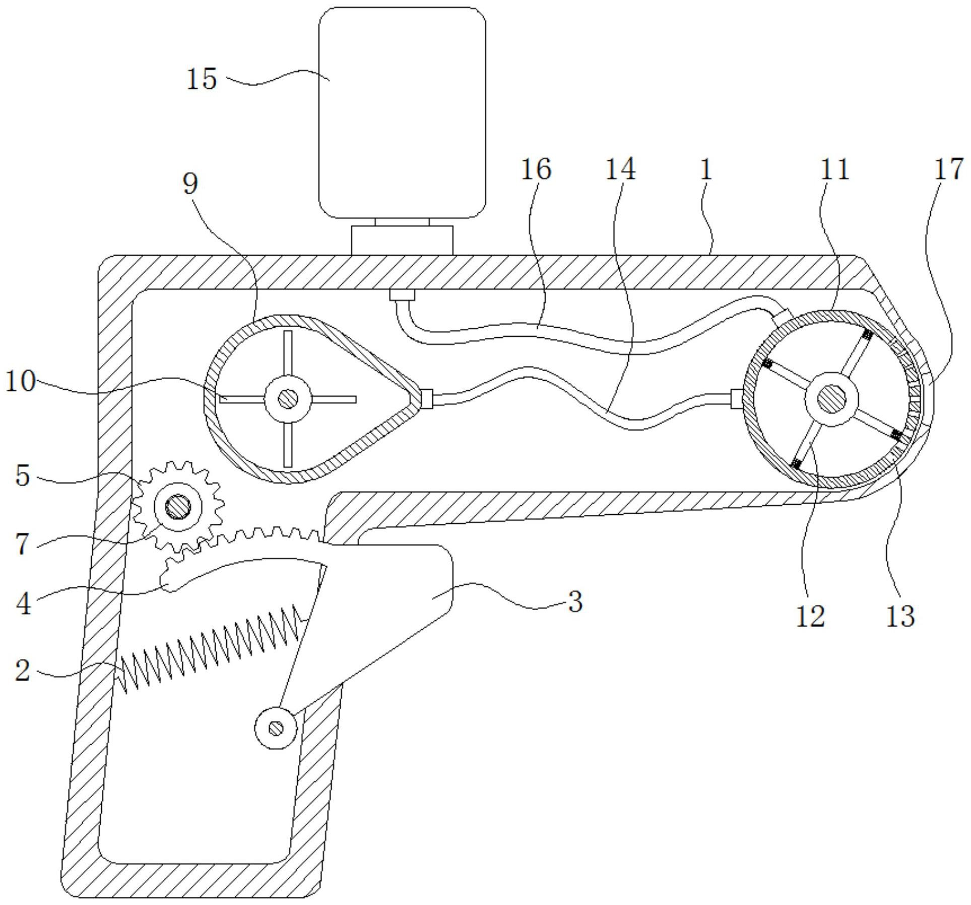 一种基于扫盘旋转涂抹的可调节式泡泡机