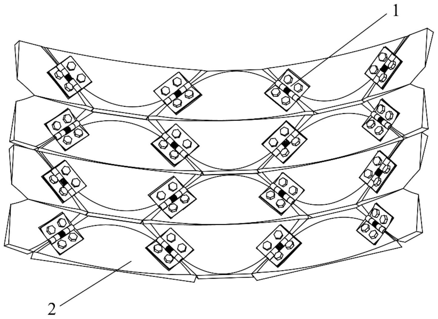 一种单自由度抛物柱面可展固面天线