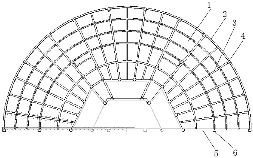 一种半圆形混凝土顶板建筑支护结构