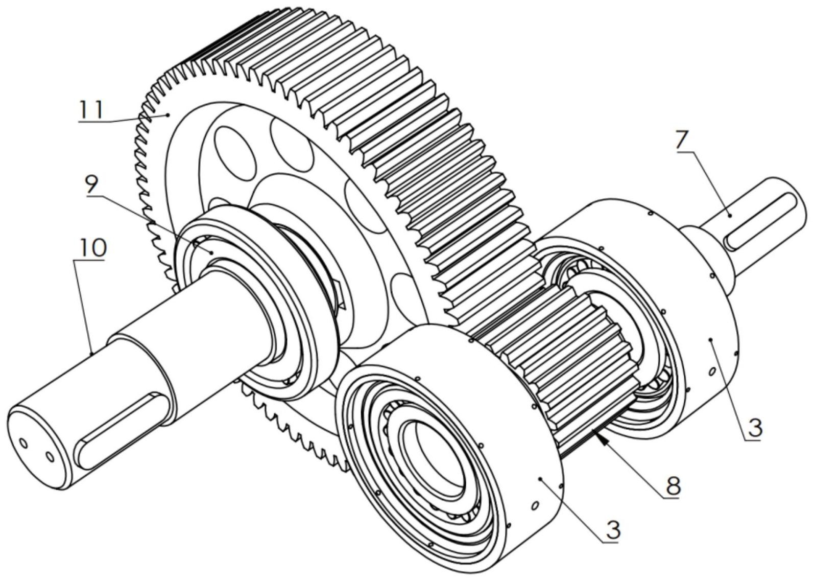 一种自适应变支承刚度的齿轮传动装置及方法