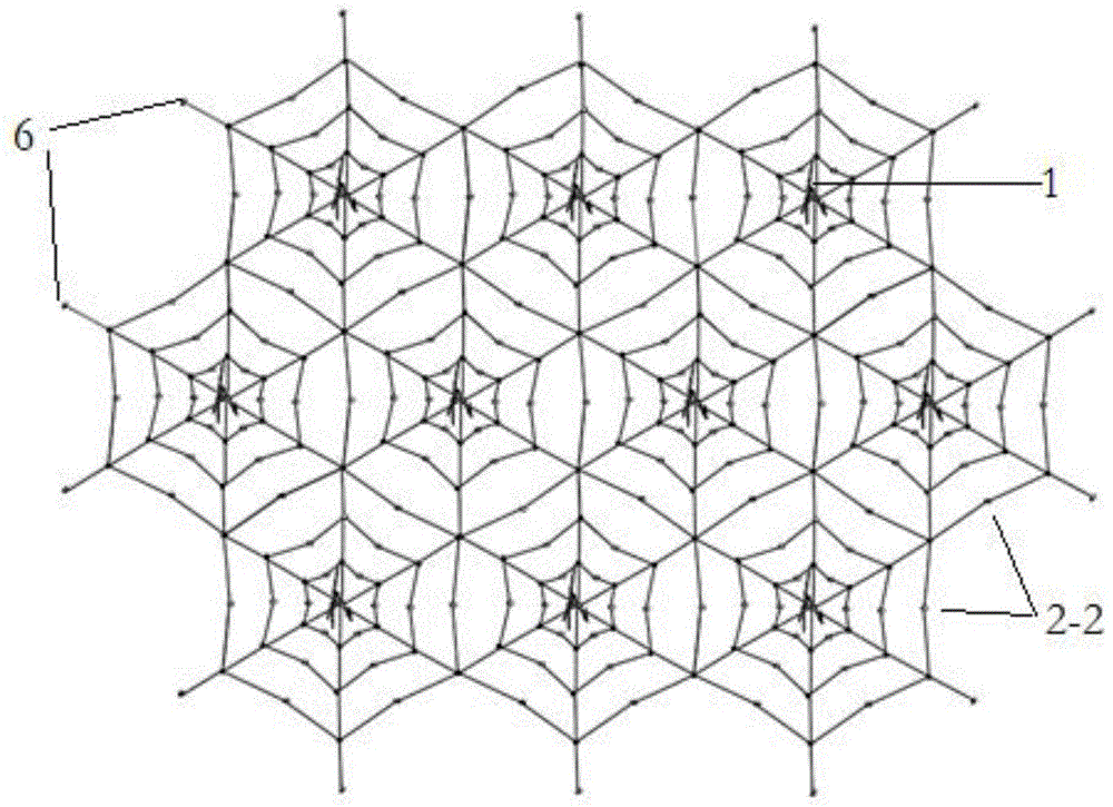 系统和系泊绳作为一个单元,向四周扩散,形成一种蛛网式的连接布置结构