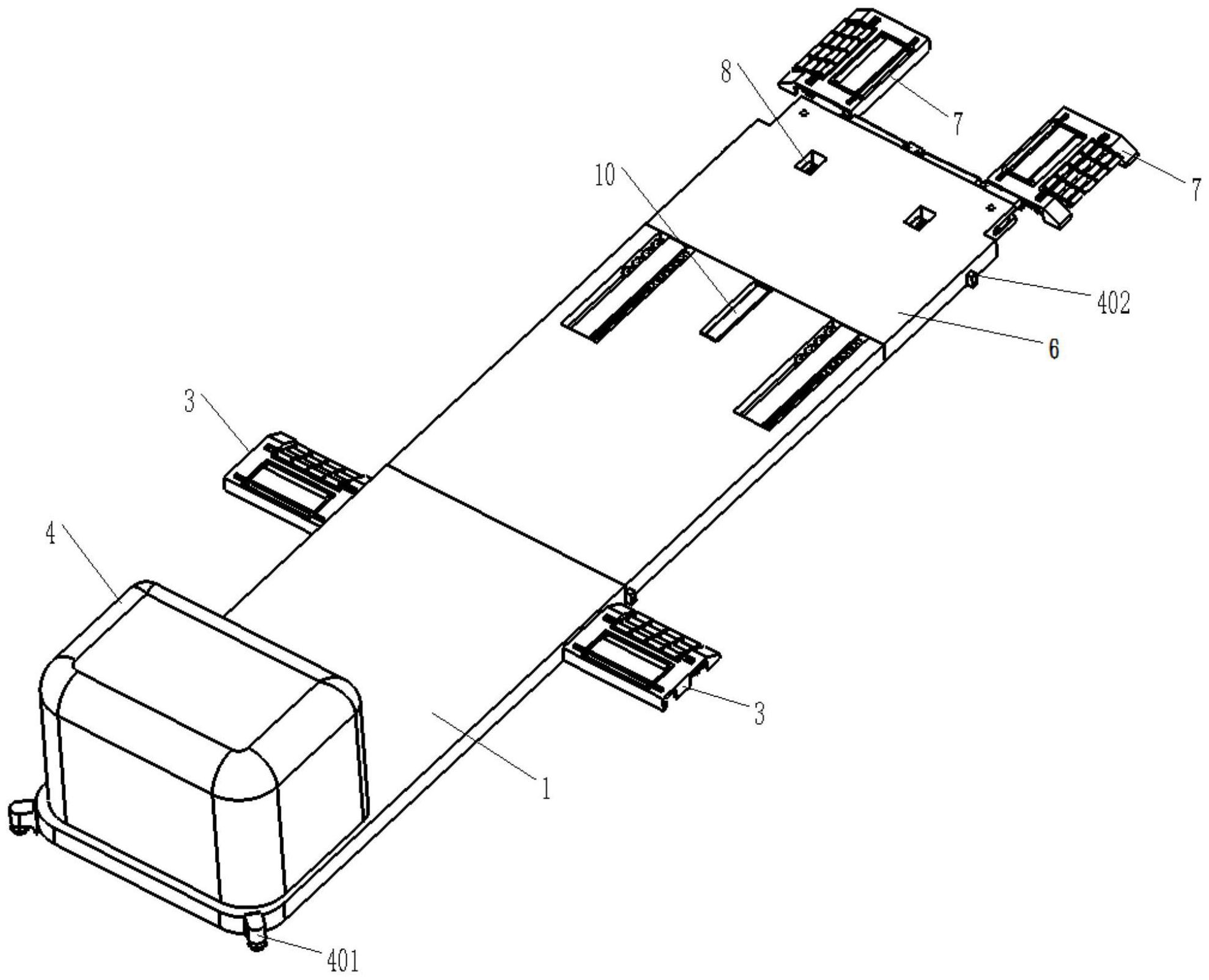 cn111550111b_一种带有联动翻板式夹臂的伸缩式汽车搬运机器人
