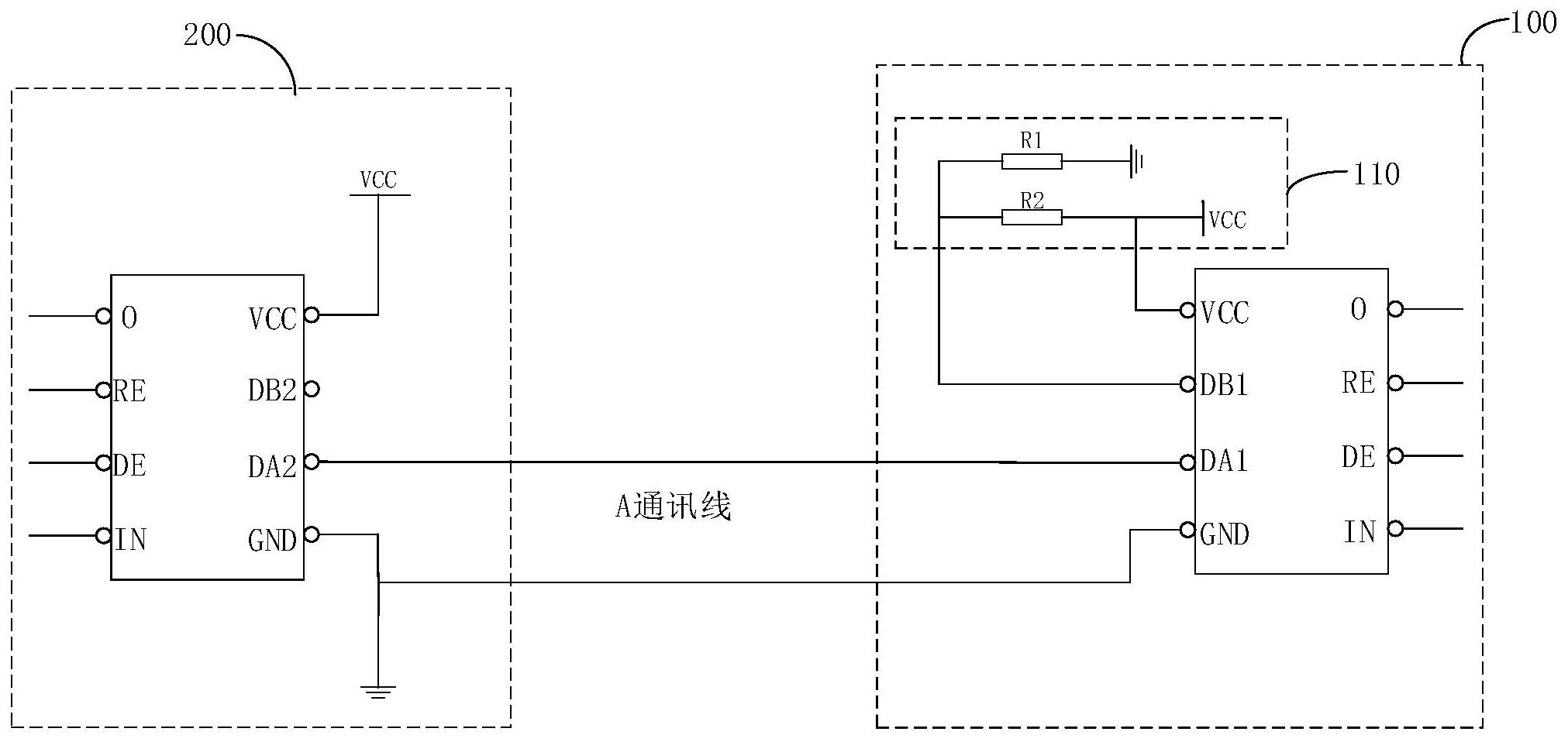 節省通訊線的rs485信號接收組件rs485通訊電路以及燈具