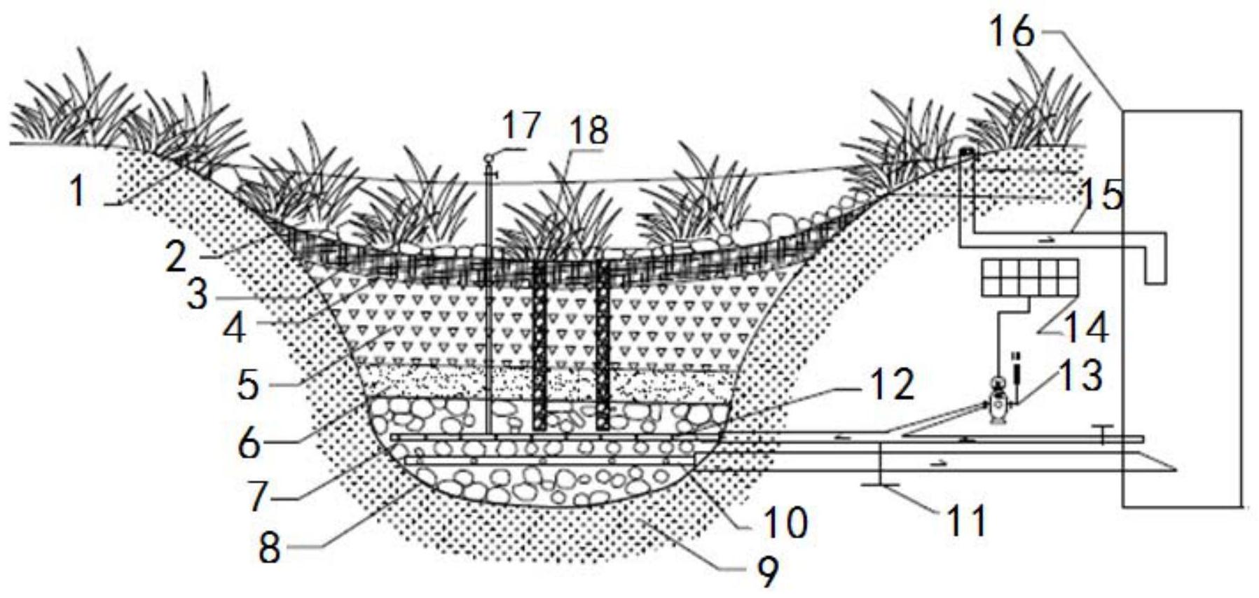 雨水花园剖面图手绘图片