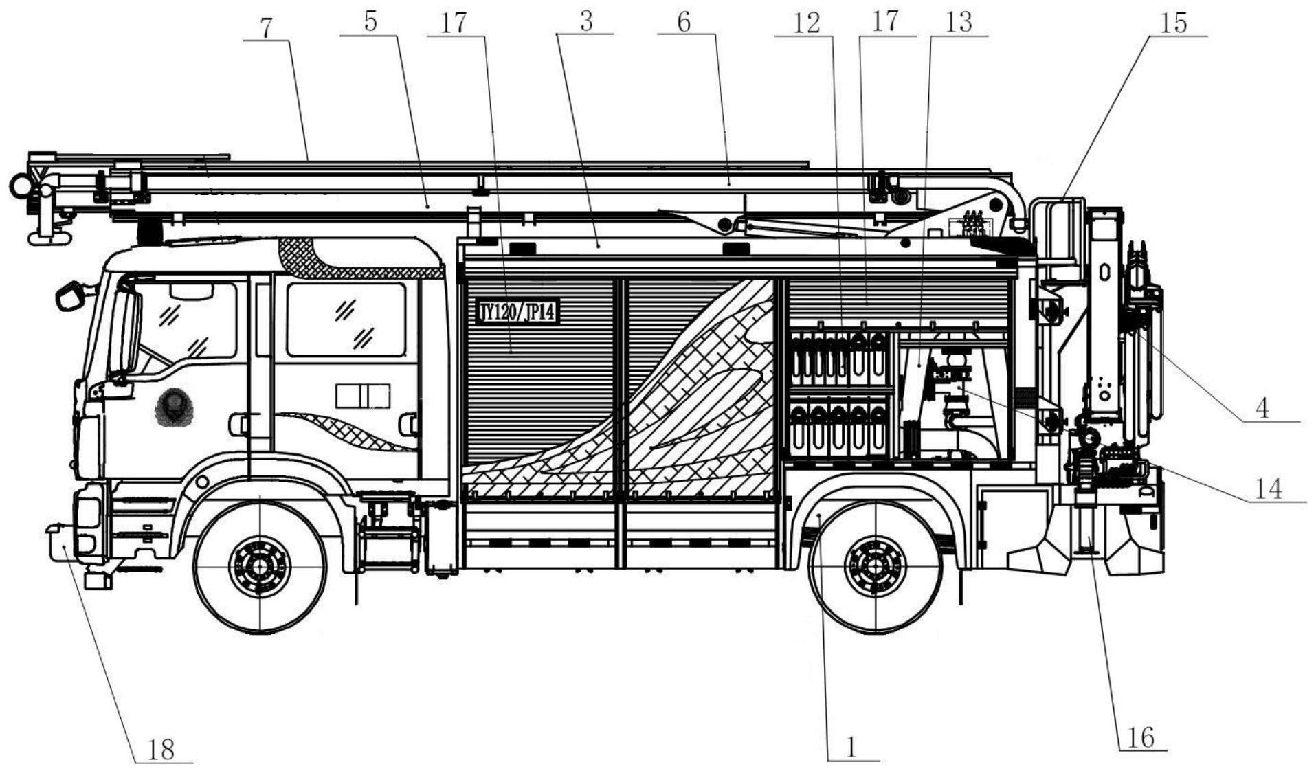 云梯消防车结构图片