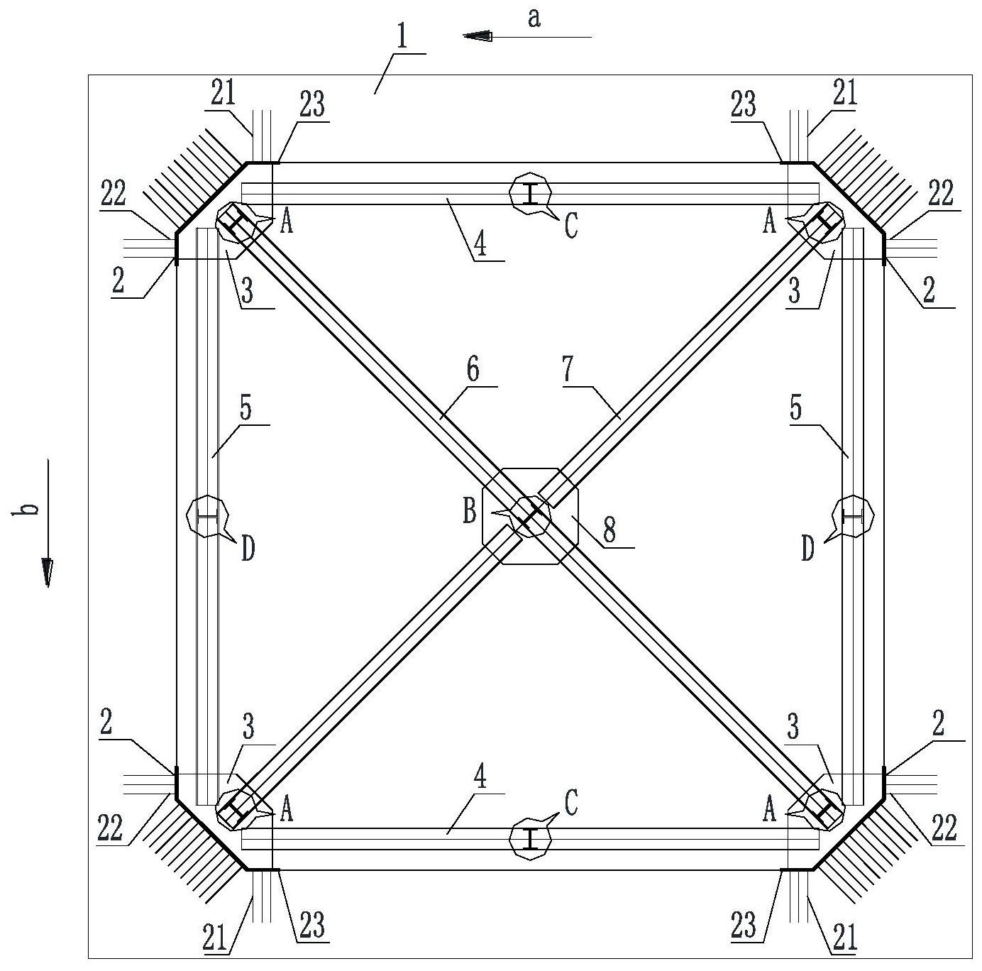 安装便捷的空心墩横隔板装置的施工方法