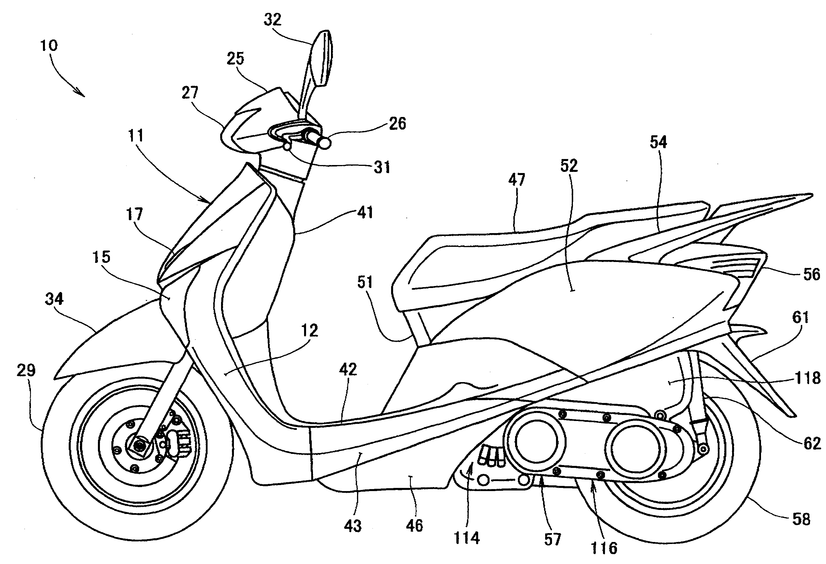 踏板摩托车原理结构图图片